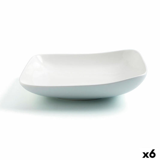 Deep Plate Ariane Vital Squared Ceramic White (Ø 21 cm) (6 Units)