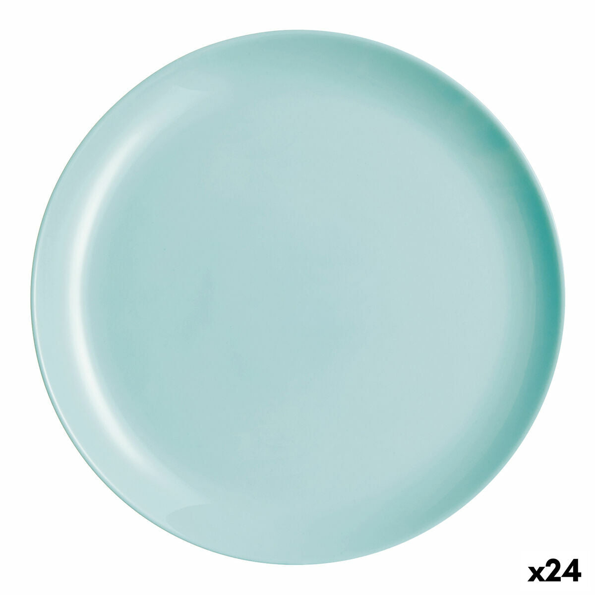 Flat plate Luminarc Diwali Turquoise Glass (25 cm) (24 Units)