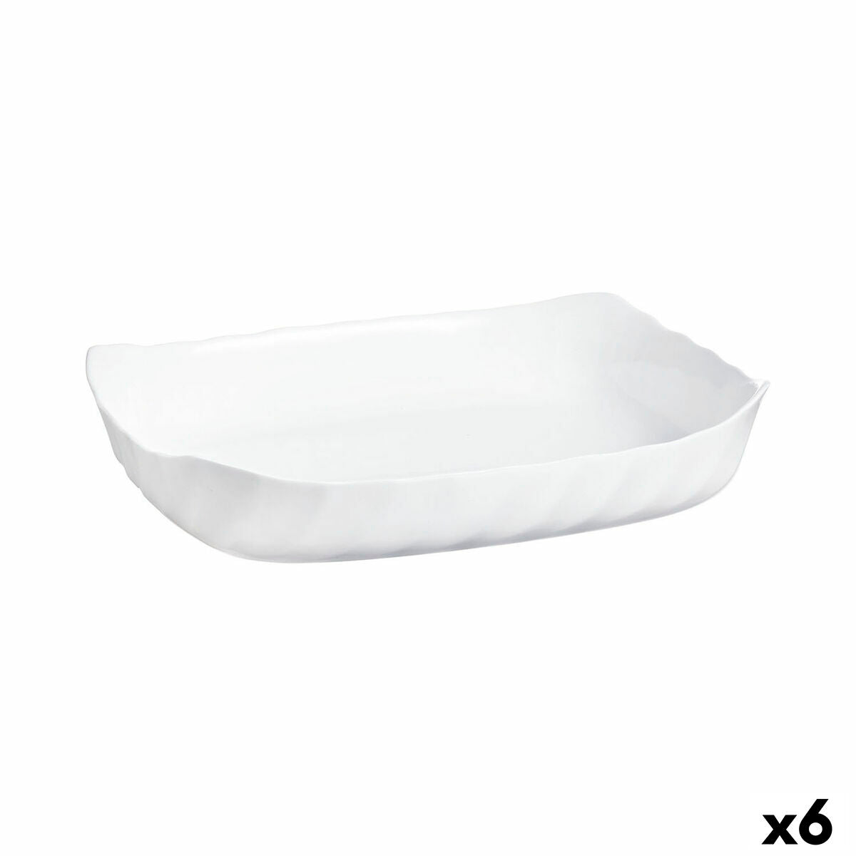 Serving Platter Luminarc Smart Cuisine Rectangular White Glass 33 x 27 cm (6 Units)