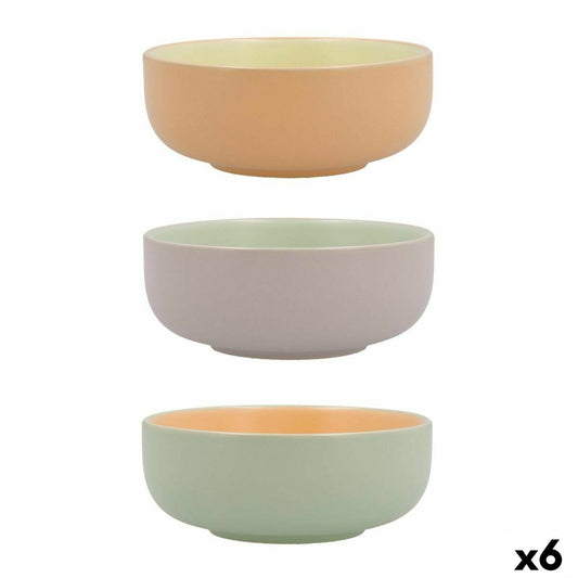 Bowl Quid Vitamina Bicoloured Ceramic 11 x 11 x 4,5 cm (6 Units)