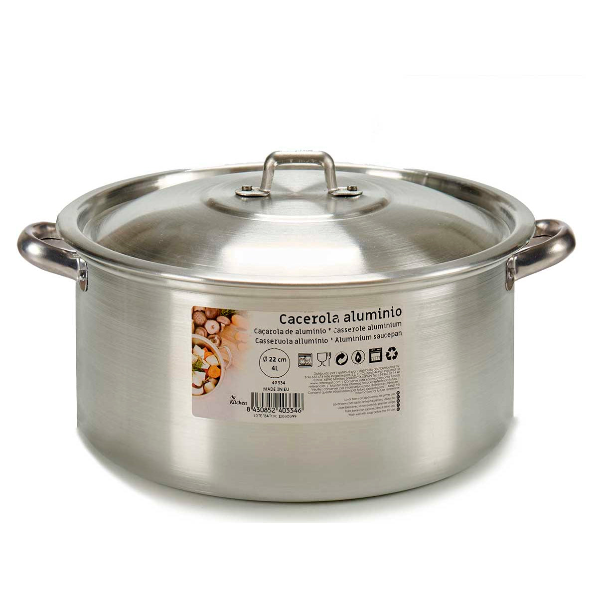 Casserole 8430852403346 4 L Silver Aluminium