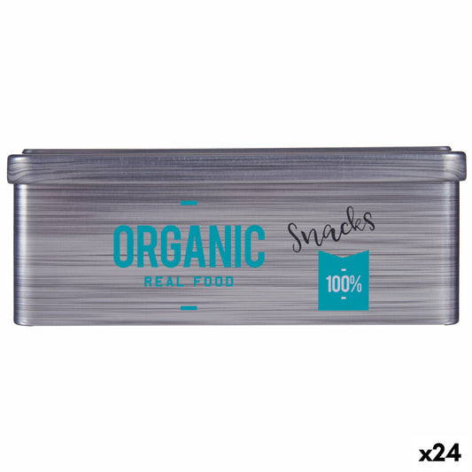 Tin Organic Snacks Grey Tin (11 x 7,1 x 18 cm) (24 Units) Kinvara