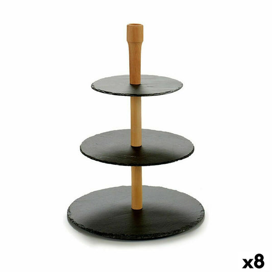 Shelve Circular 30 x 40 cm Black Wood Board (8 Units)