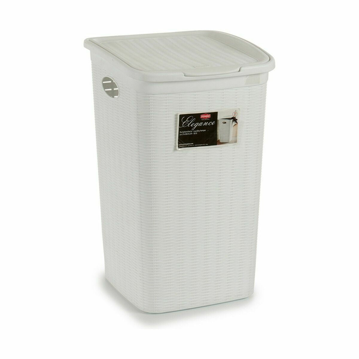 Laundry Basket Stefanplast Elegance White Plastic 50 L 36,5 x 54,5 x 38 cm (6 Units)