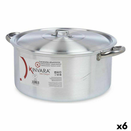 Casserole with lid Silver Aluminium 10 L (6 Units)