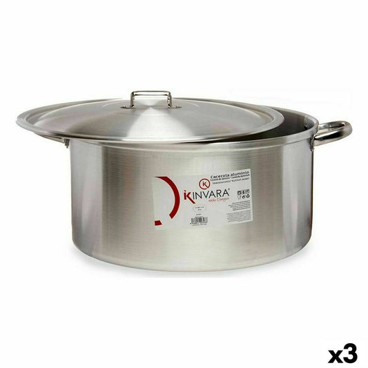 Casserole with lid Silver Aluminium 53 x 24 x 43 cm (3 Units)