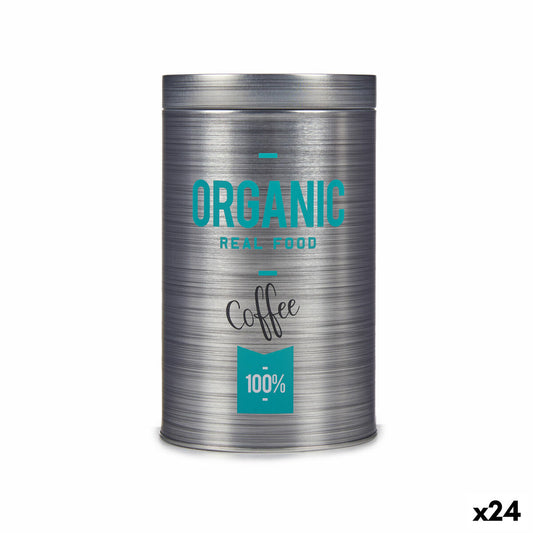 Tin Organic Coffee Grey Tin 10,4 x 18,2 x 10,4 cm (24 Units) Kinvara