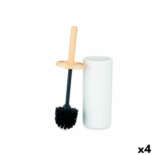 Toilet Brush White Wood Resin 10,2 x 38 x 10,2 cm (4 Units)