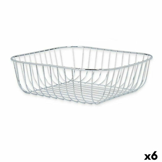 Fruit Bowl Silver Metal 30 x 9 x 30 cm (6 Units)