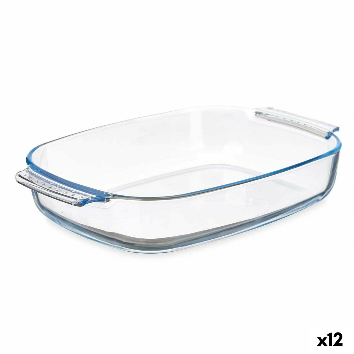 Serving Platter With handles Transparent Borosilicate Glass 2 L 30,2 x 6 x 19,6 cm (12 Units)