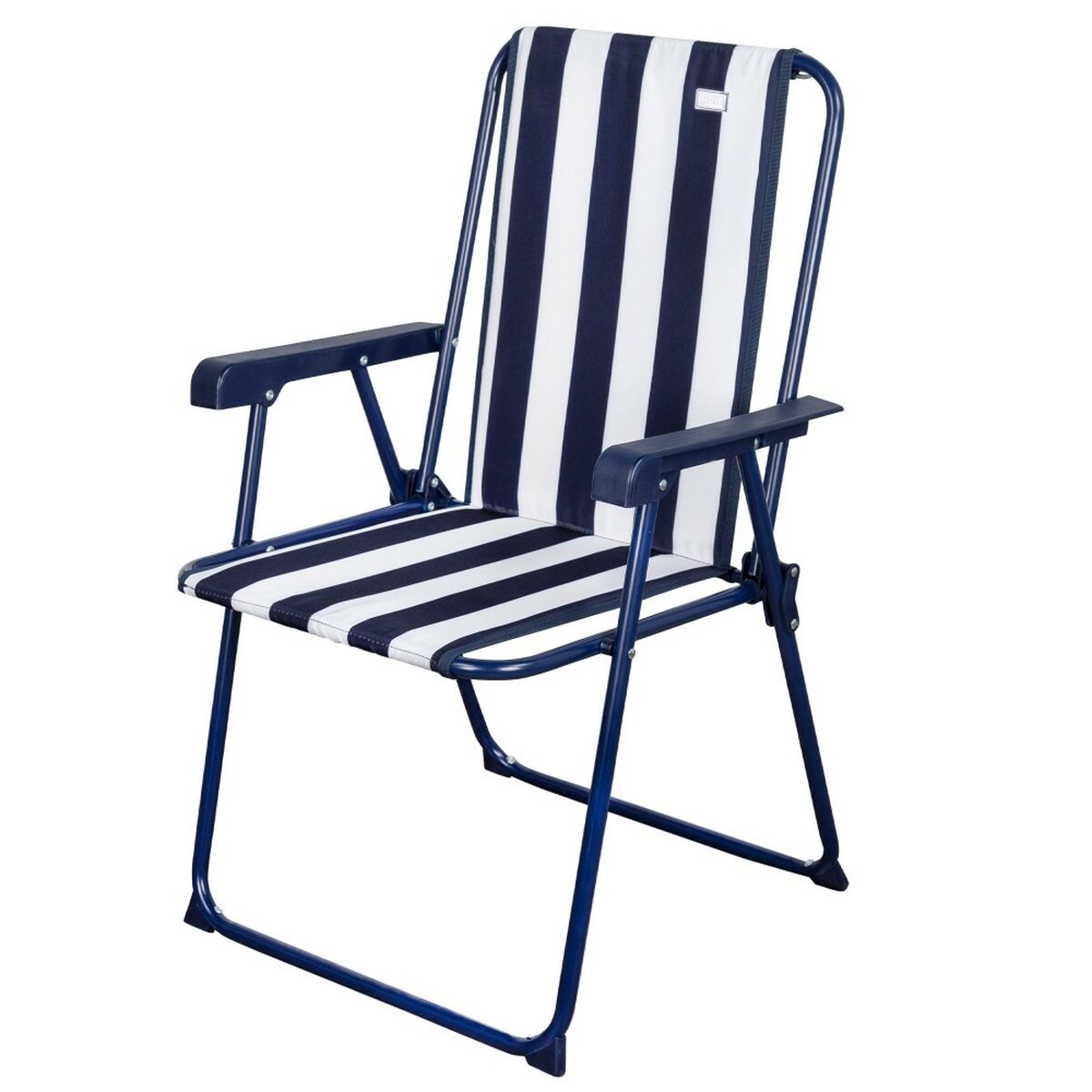 Folding Chair Aktive Striped White Navy Blue 43 x 85 x 47 cm (4 Units)