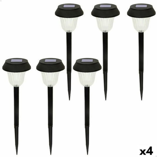 Set of solar garden lights Aktive 6 Pieces Stainless steel Plastic 10 x 38 x 10 cm (4 Units) Aktive