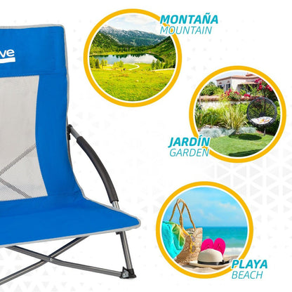 Beach Chair Aktive Blue 50 x 67 x 51 cm (4 Units) Aktive