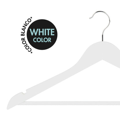 Set of Clothes Hangers Max Home White Wood Steel 44,5 x 23 x 1 cm 20 Pieces (4 Units)